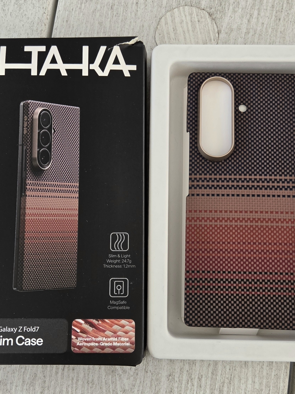 Preowned pitaka for Z Fold 7 Case (Back Cover Only), Caseless Feeling, Aramid - Picture 2 of 3